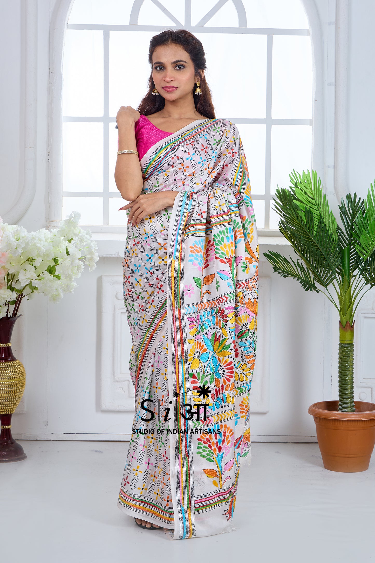 PHOOLON KI RANGOLI - BLENDED BANGALORE SILK SAREE