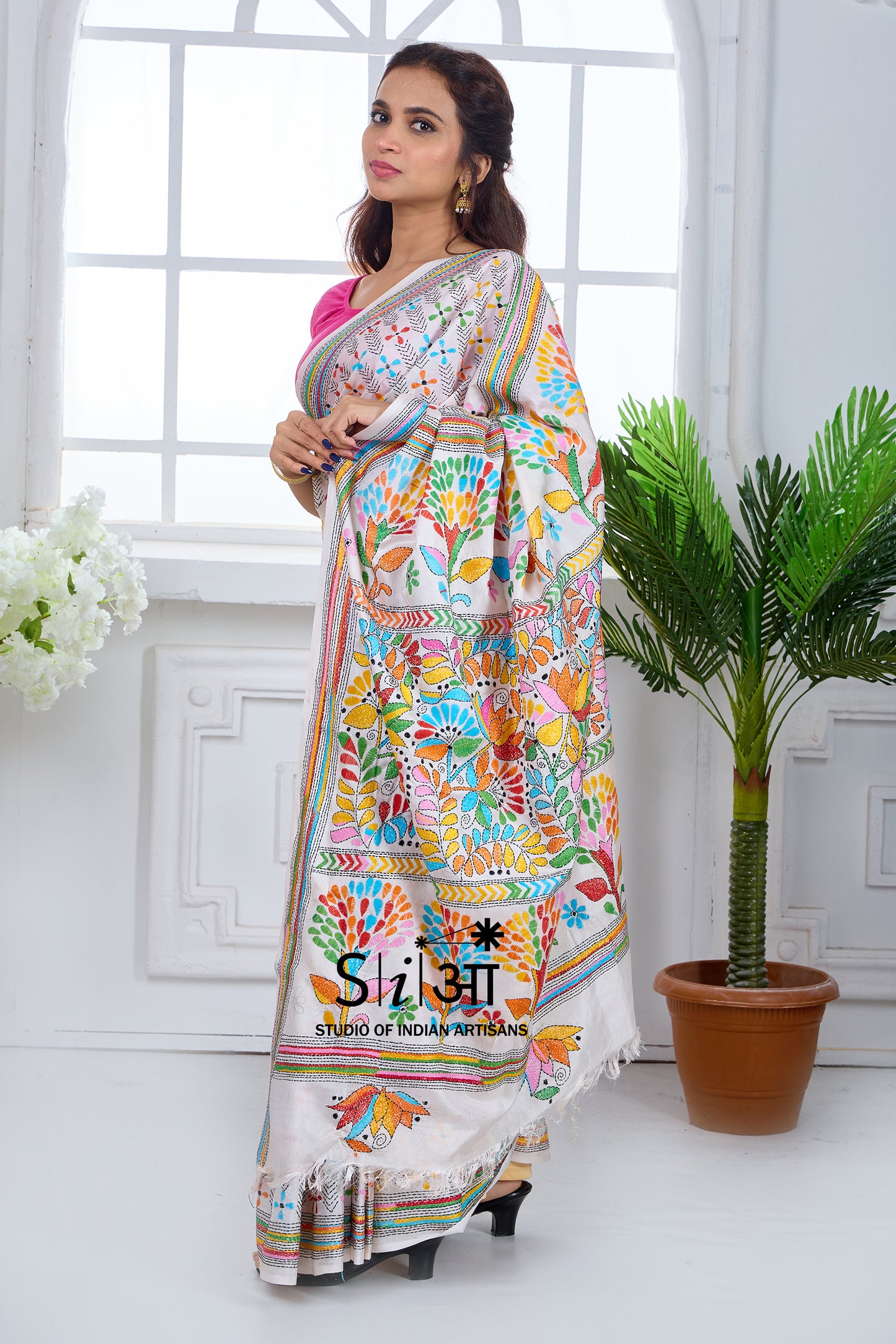 PHOOLON KI RANGOLI - BLENDED BANGALORE SILK SAREE