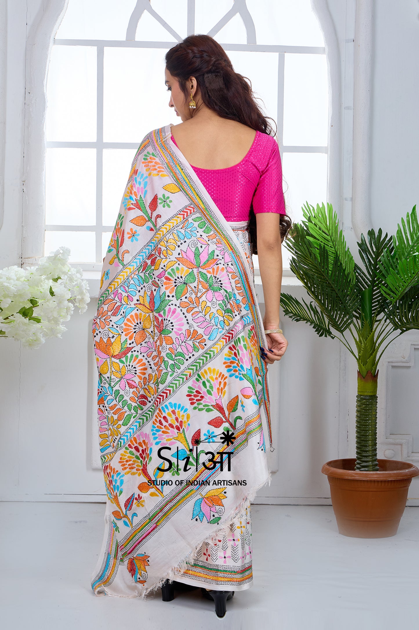 PHOOLON KI RANGOLI - BLENDED BANGALORE SILK SAREE