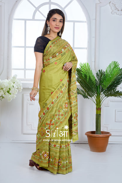 MEADOW MELODY - BLENDED BANGALORE SILK SAREE