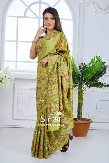 MEADOW MELODY - BLENDED BANGALORE SILK SAREE