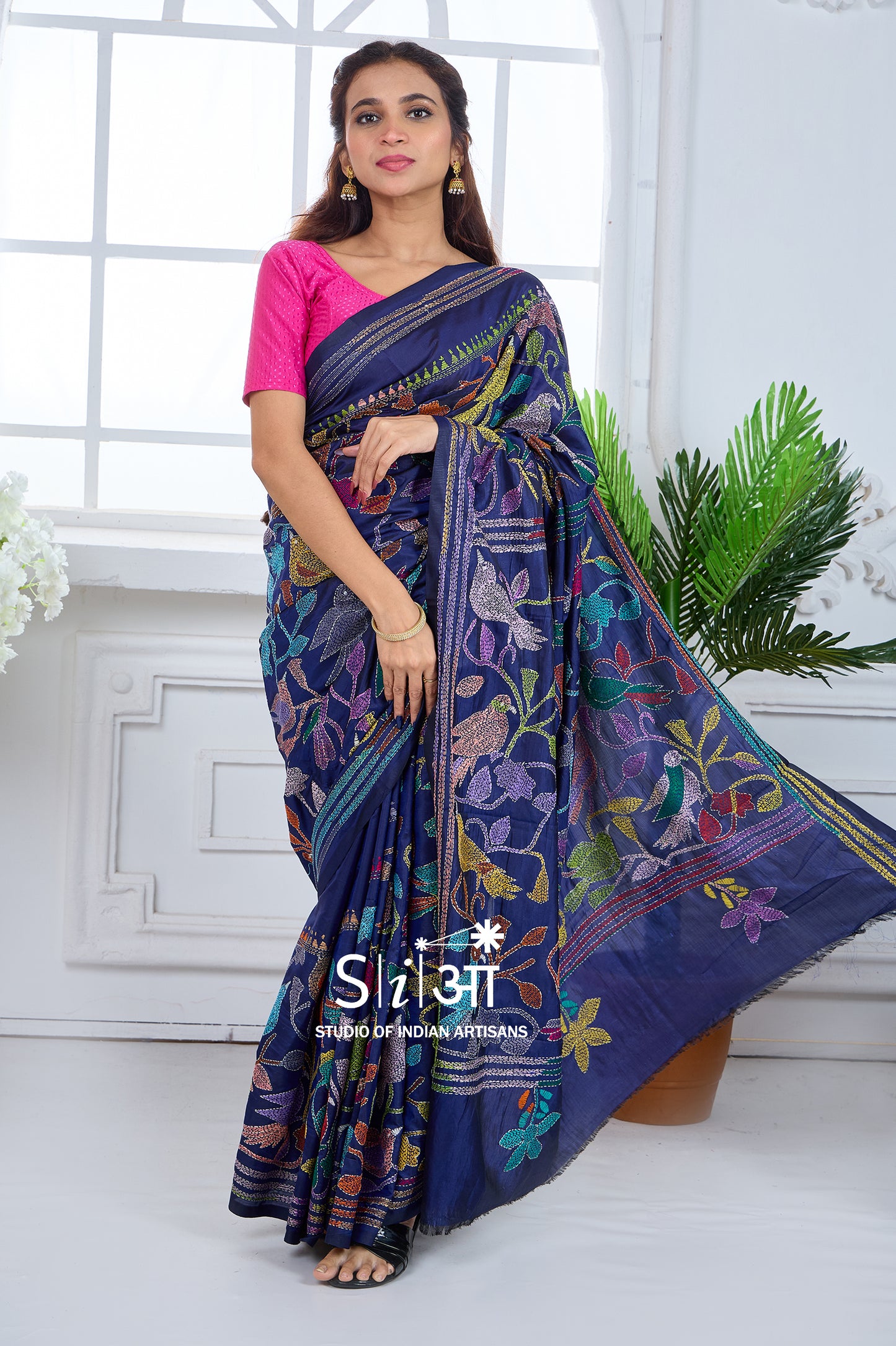 BAGAAN KE PANCHHI - BLENDED BANGALORE SILK SAREE