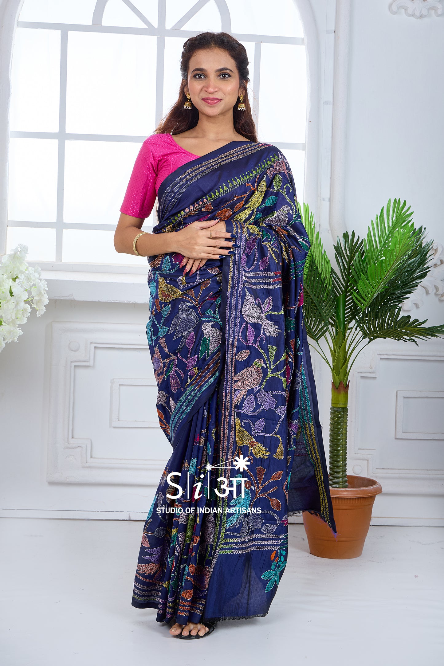 BAGAAN KE PANCHHI - BLENDED BANGALORE SILK SAREE