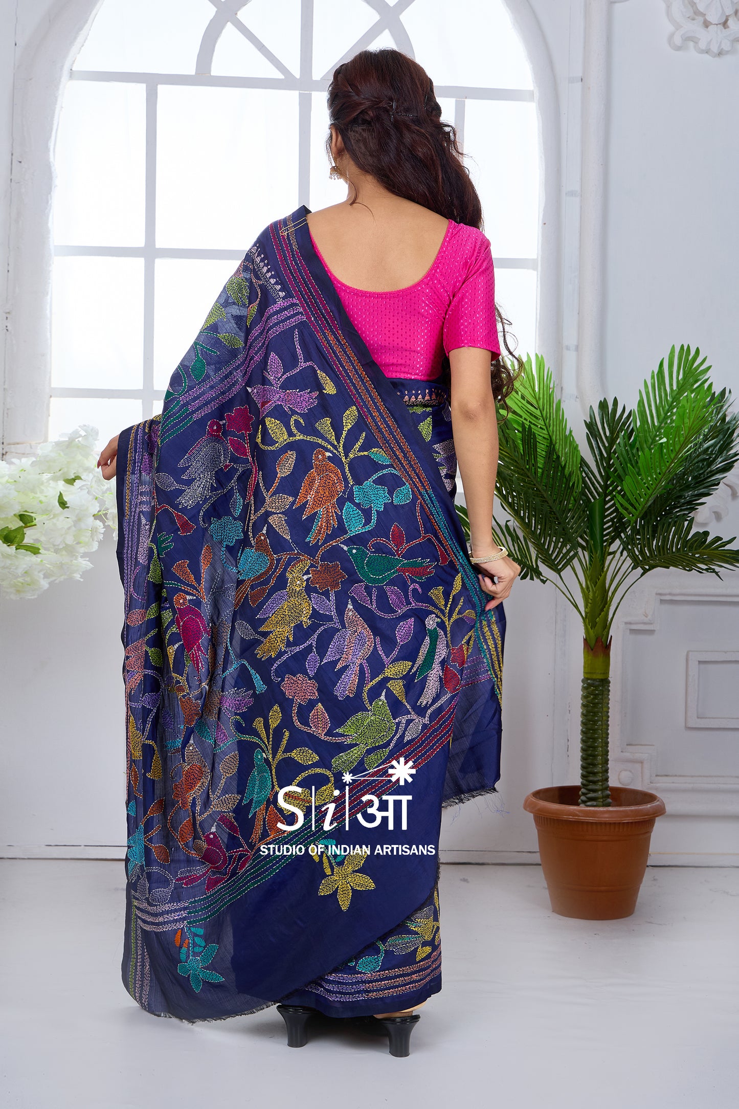 BAGAAN KE PANCHHI - BLENDED BANGALORE SILK SAREE