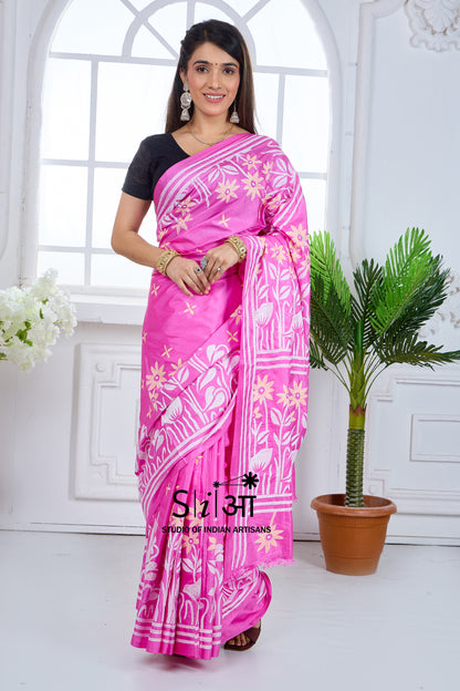 GULABI BAGAAN - BLENDED BANGALORE SILK SAREE