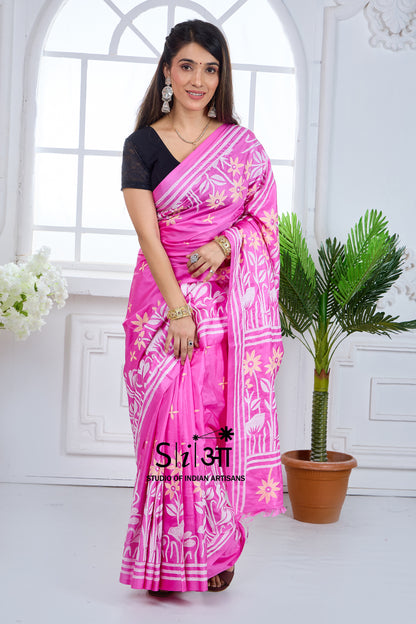 GULABI BAGAAN - BLENDED BANGALORE SILK SAREE