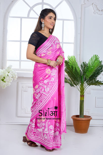 GULABI BAGAAN - BLENDED BANGALORE SILK SAREE