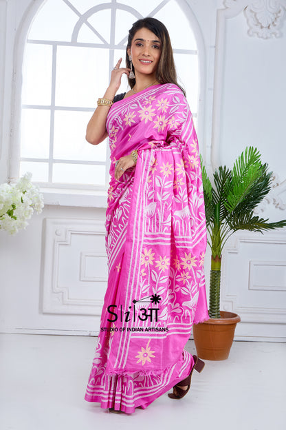 GULABI BAGAAN - BLENDED BANGALORE SILK SAREE