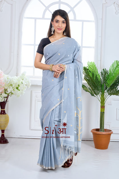 SILVER SAND BEAUTY - MUL COTTON SAREE