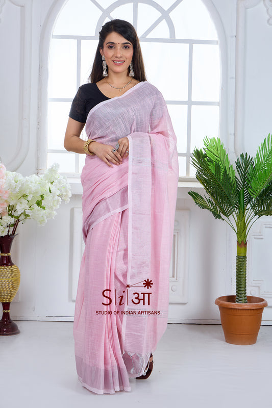 PINK SERENITY - KHADI COTTON SAREE