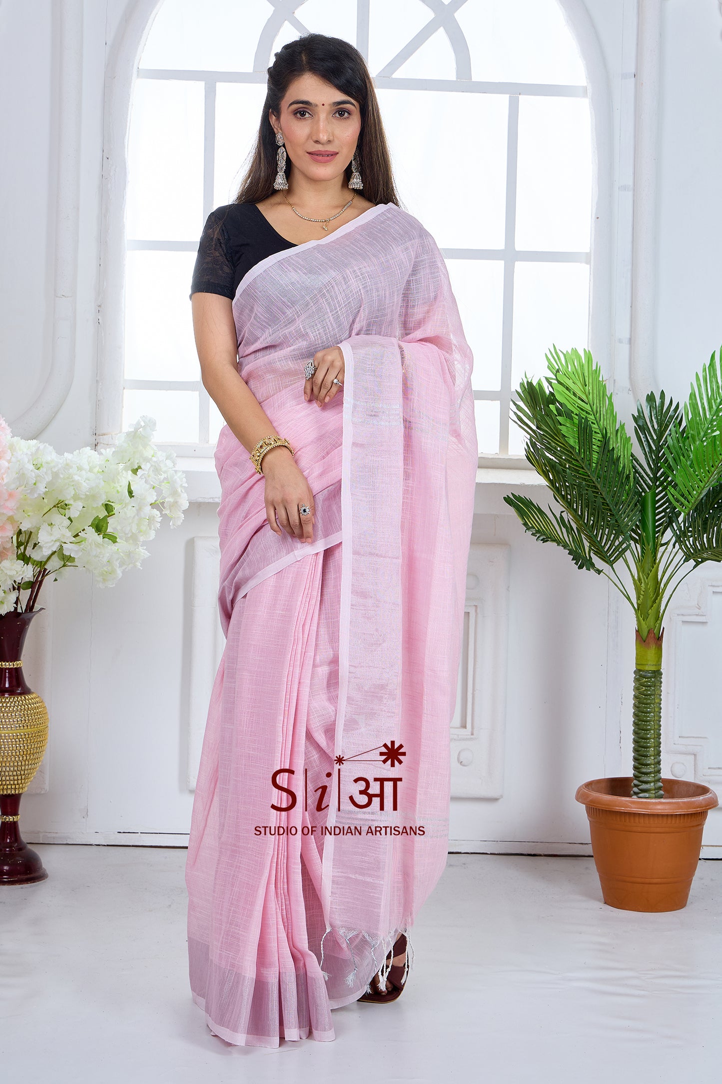 PINK SERENITY - KHADI COTTON SAREE