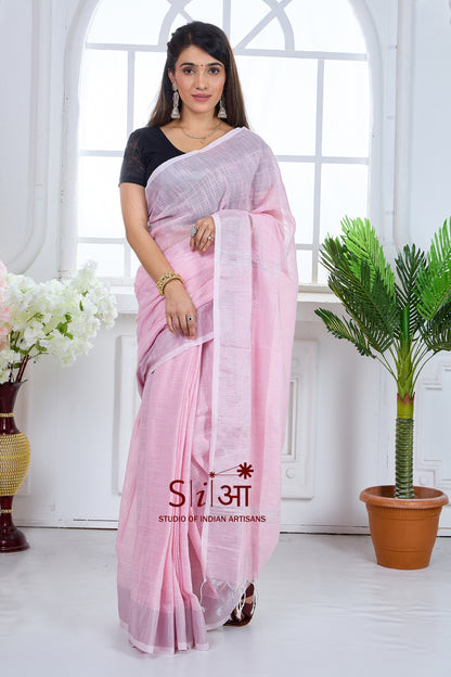 PINK SERENITY - KHADI COTTON SAREE