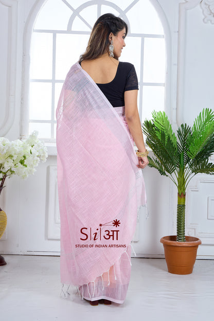 PINK SERENITY - KHADI COTTON SAREE