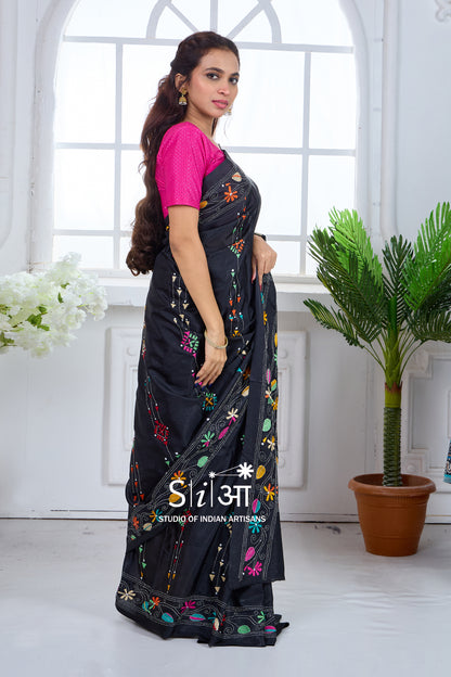 RAAT KI RANGOLI - BLENDED BANGALORE SILK SAREE