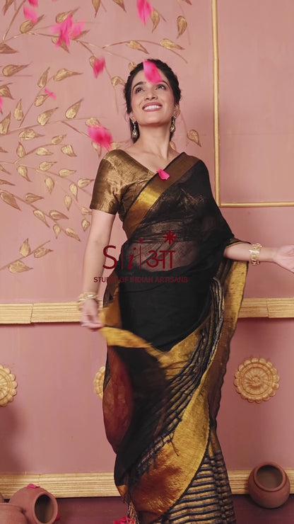 SHAHI RAAT - LINEN SAREE